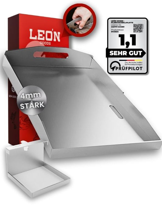 Made in Germany - Plancha/Grillplatte aus Edelstahl (4mm) V2A