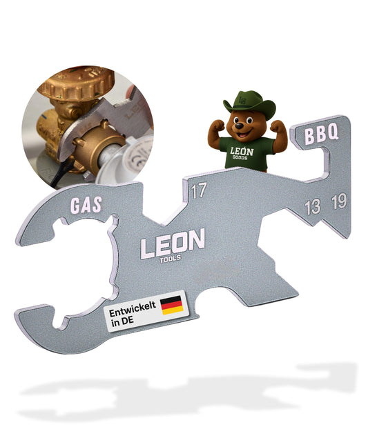 Gasflaschenschlüssel mit Grillrostanheber - 6 in 1 Multitool mit Magnet